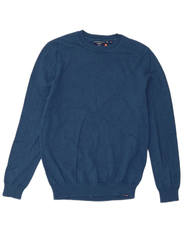 Superdry sweater med rund hals til mænd mellemblå bomuld