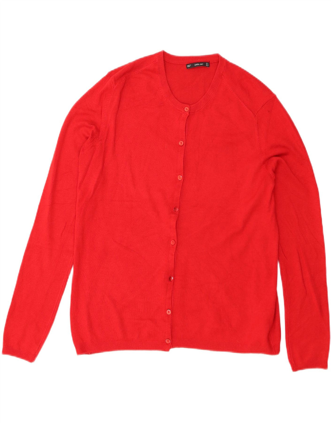 Zara Dame Cardigan Sweater UK 14 Large Red Viscose
