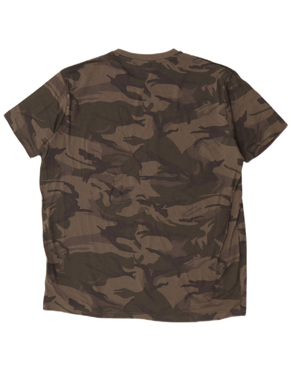 Onkel Sam Herre Worker Wear Grafisk T-Shirt Top 3XL Khaki Camouflage Bomuld