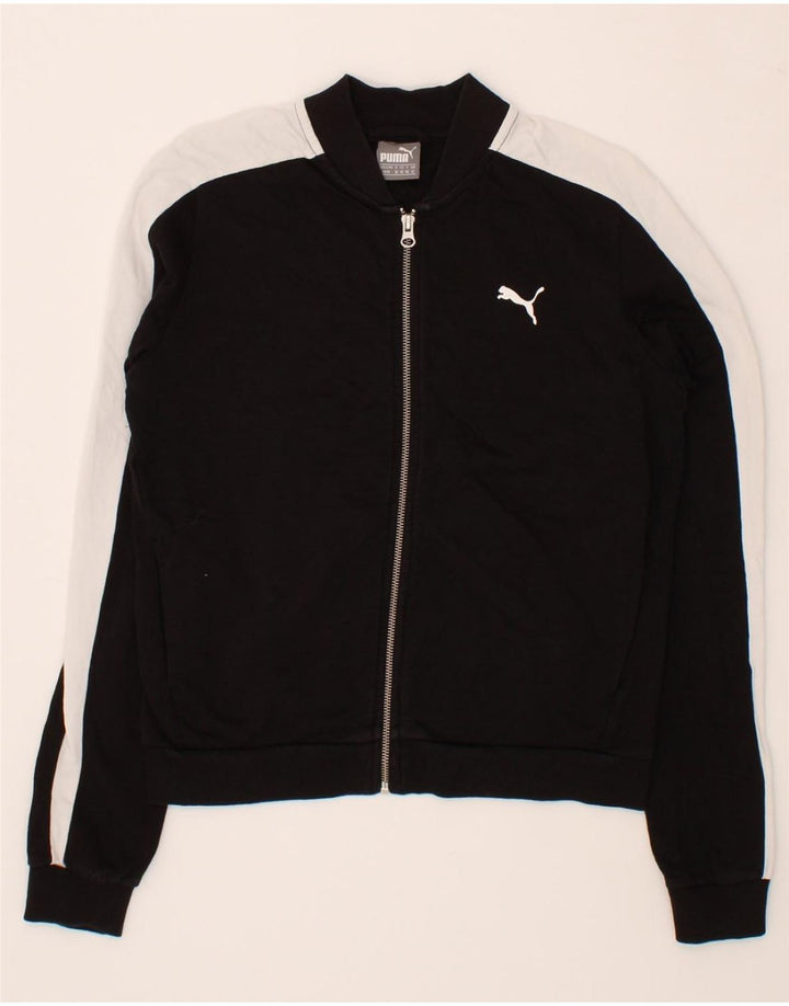 PUMA Womens Tracksuit Top Jacket UK 12 Medium  Black Colourblock Cotton Vintage Puma and Second-Hand Puma from Messina Hembry 