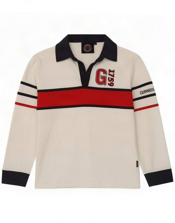 Guinness Boys Grafisk Rugby Polo Shirt 12-13 år Hvid Colourblock