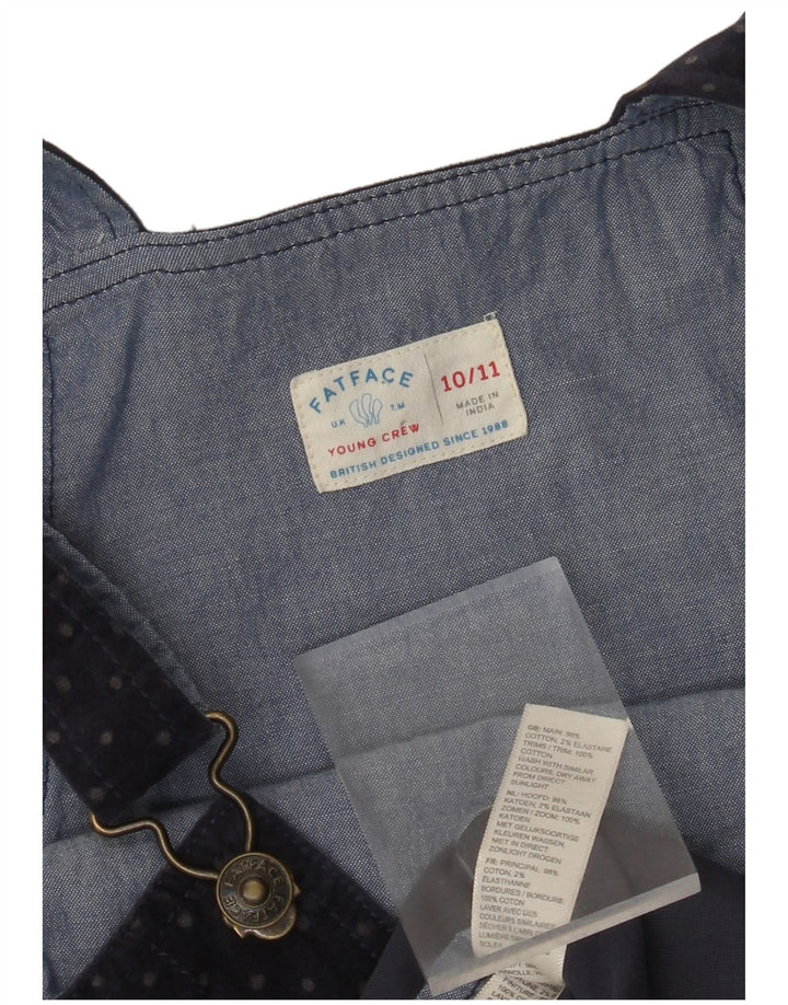 FAT FACE Pige Dungaree nederdel 10-11 år W26 Marineblå plettet bomuld