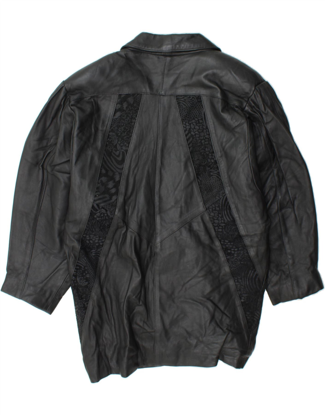 YORN Womens Leather Coat IT 42 Medium Black Leather Vintage Yorn and Second-Hand Yorn from Messina Hembry 