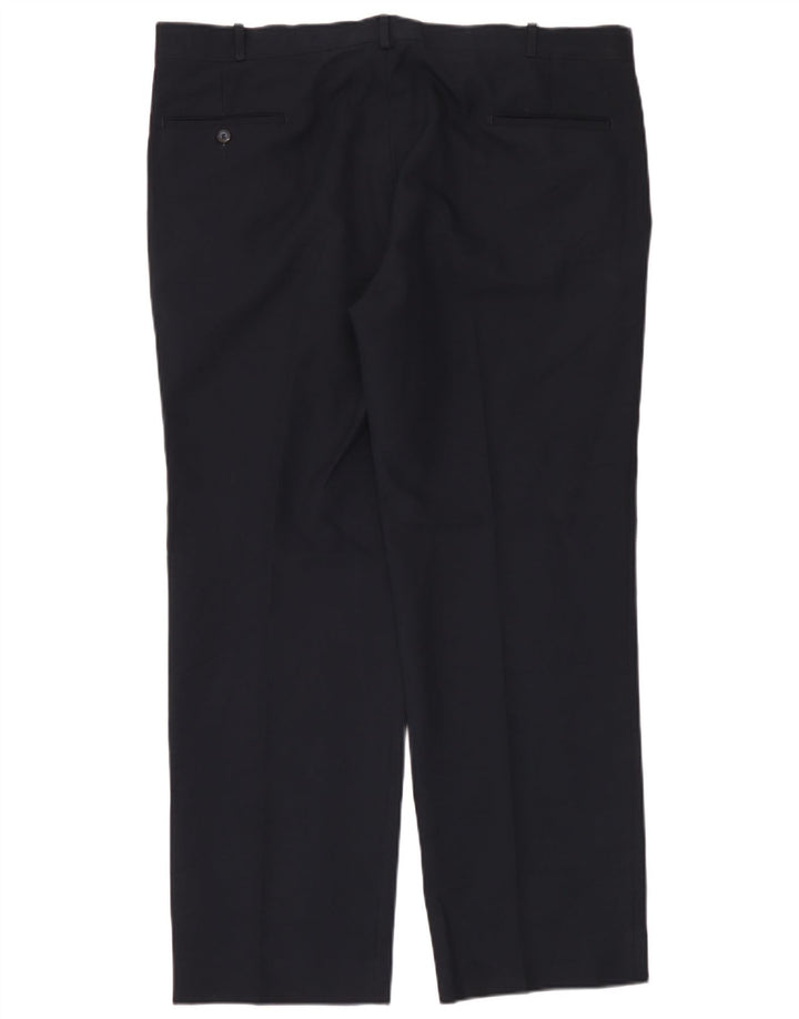 Farah Straight Suit Bukser til mænd W42 L33 Marineblå polyester