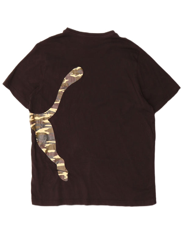 Puma Herre Grafisk T-Shirt Top Stor Sort Bomuld