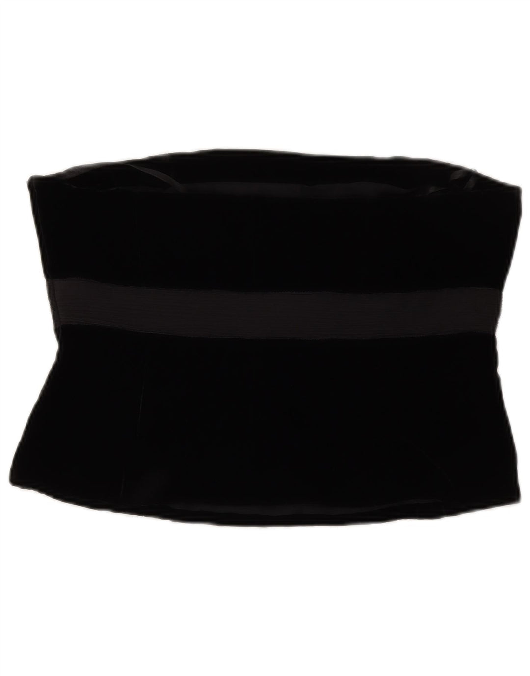 LAURA ASHLEY Womens Velvet Corset Top UK 14 Medium Black Viscose