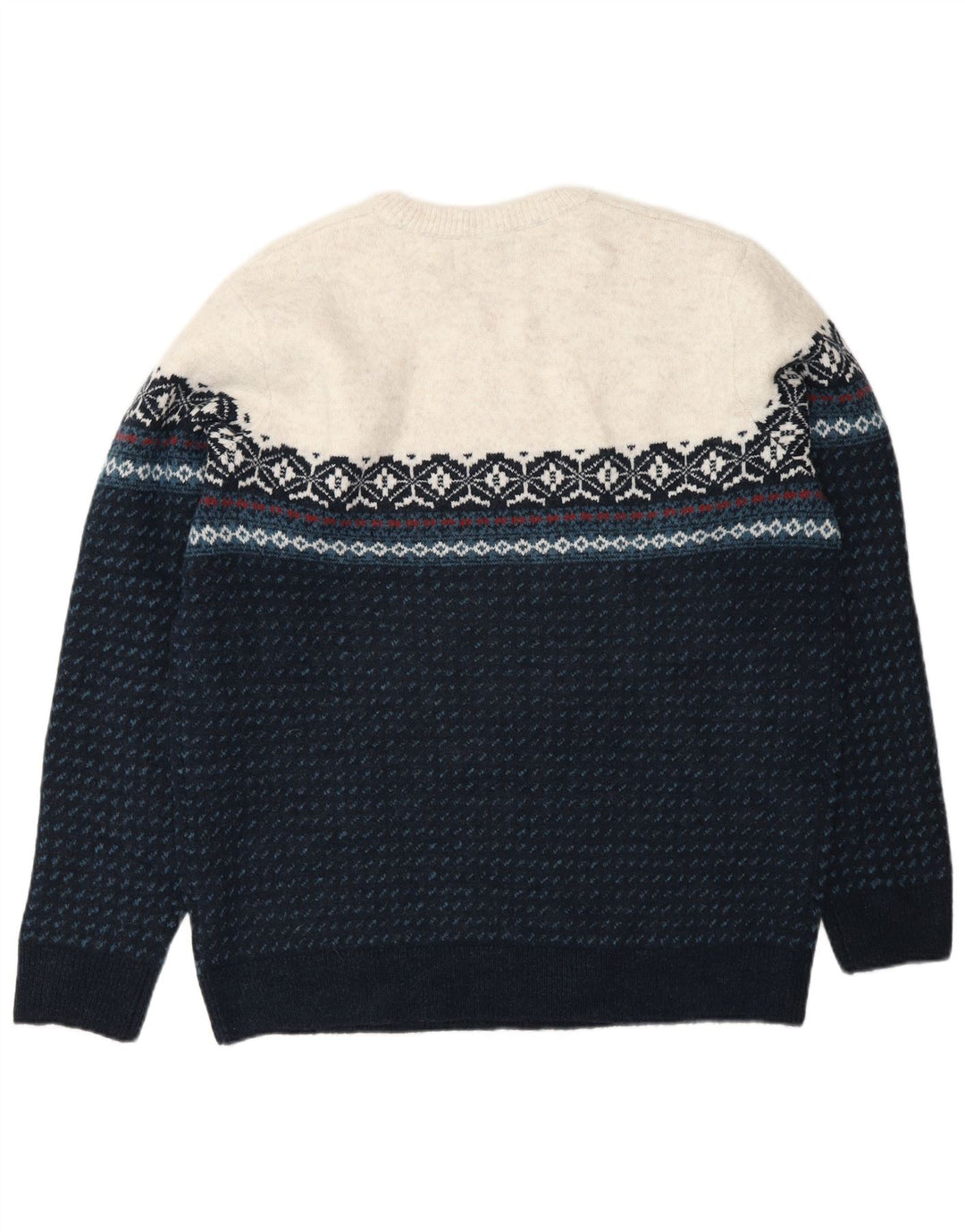 Marks & Spencer Herre sweater med rund hals, stor turkis Fair Isle