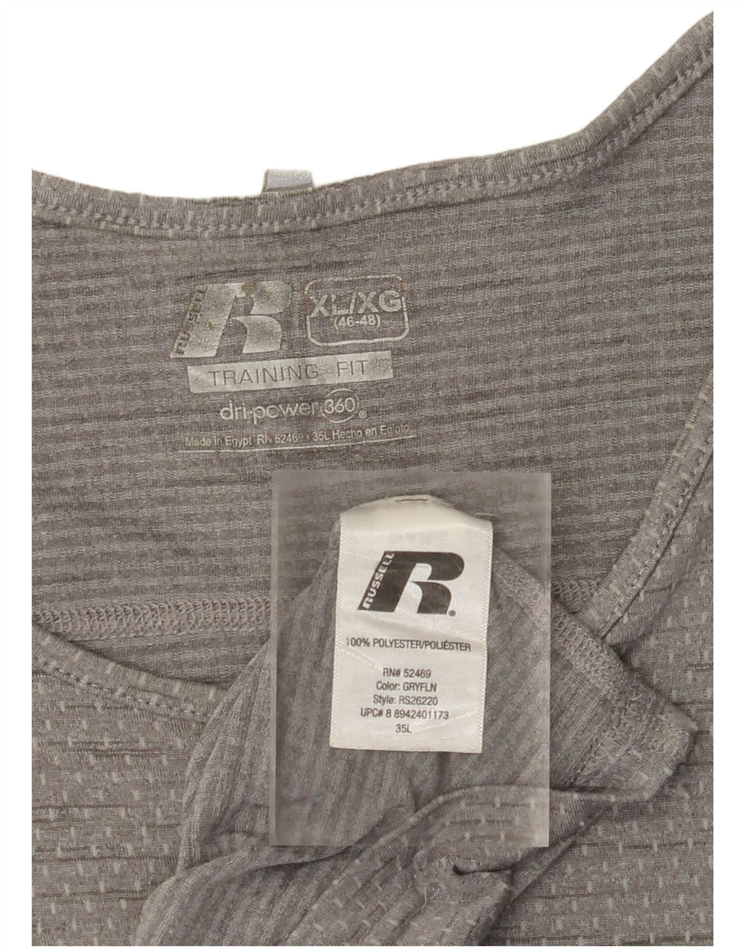 RUSSELL ATHLETIC Herre Dri-Power Vest Top UK 46/48 XL Grå Flecked