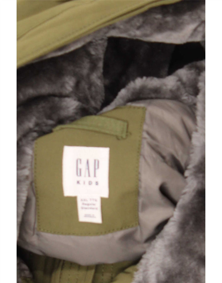 Gap Boys Hooded Parka Jacket 13-14 år Khaki Polyester