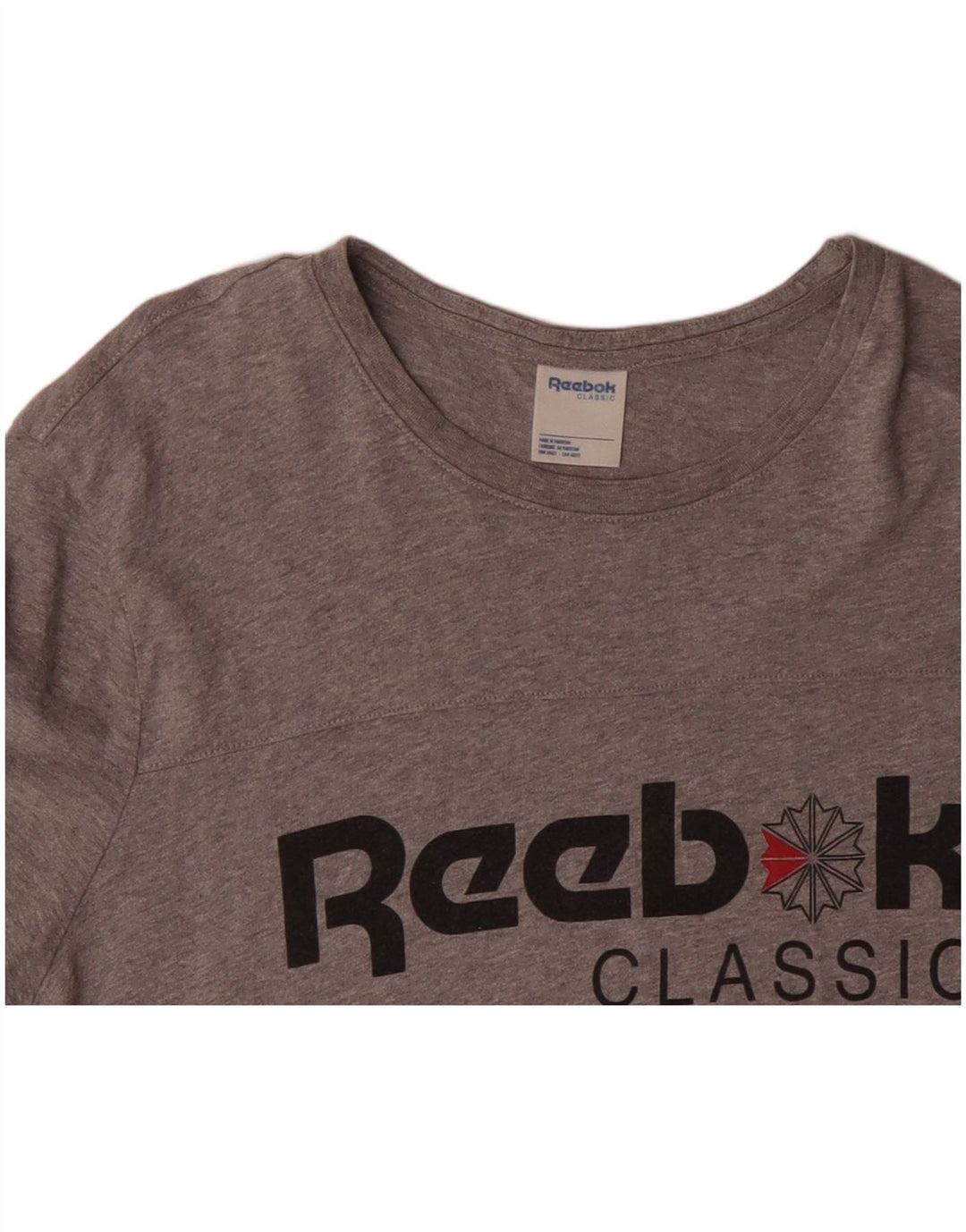 REEBOK Herre Klassisk Grafisk T-Shirt Top XL Grå Bomuld