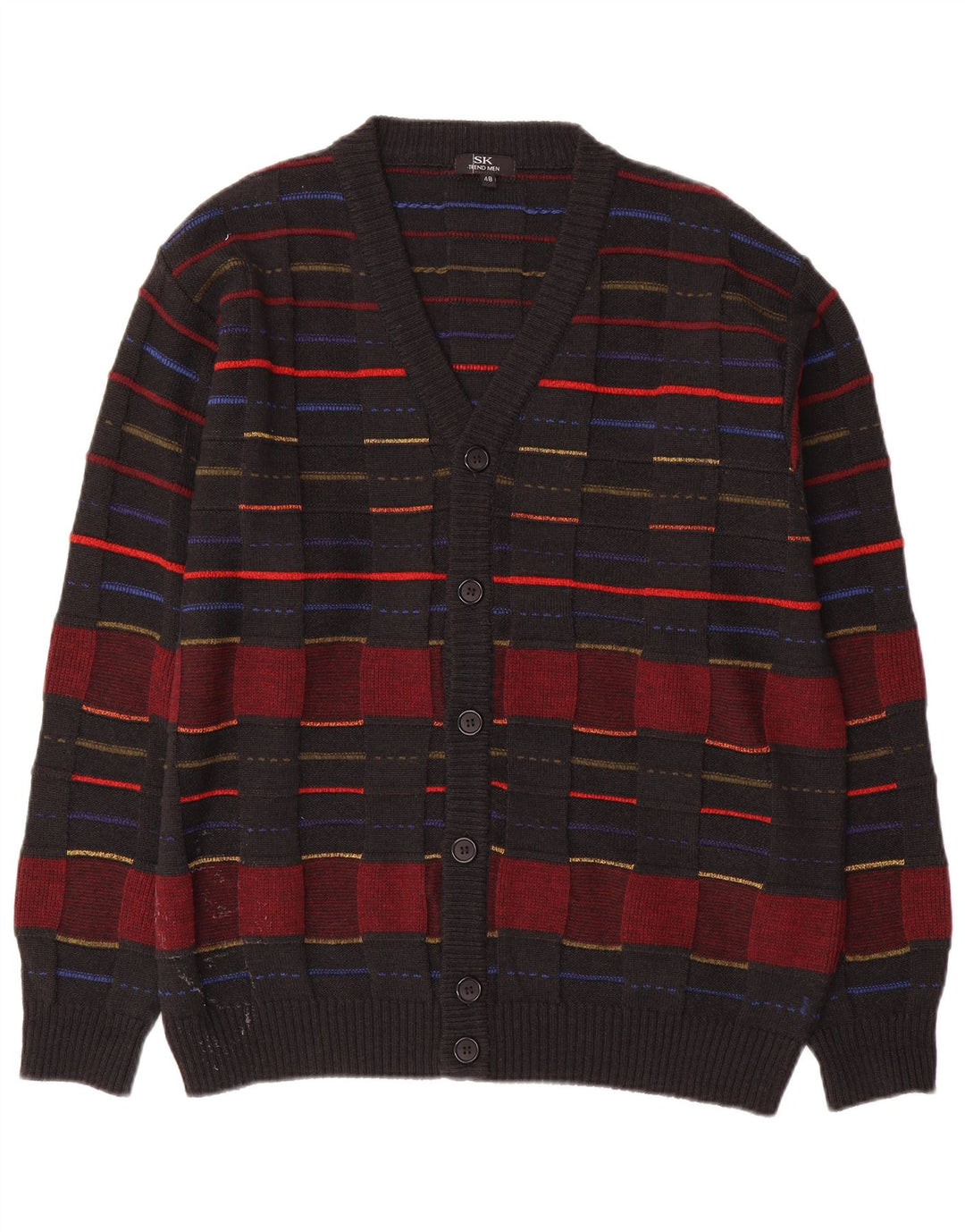 Vintage herre cardigan sweater IT 48 Medium Sort ternet uld