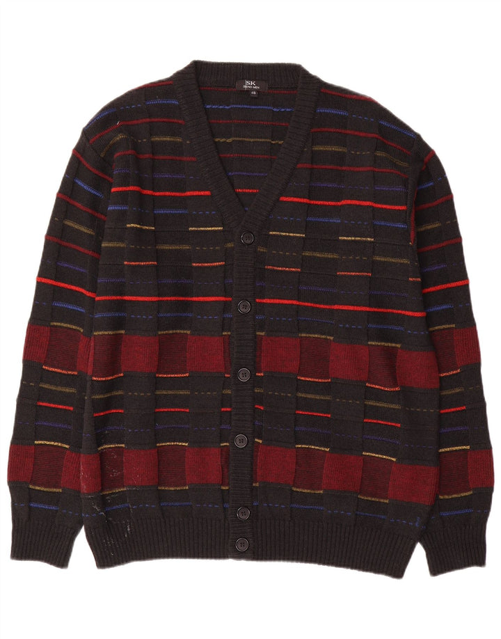 Vintage herre cardigan sweater IT 48 Medium Sort ternet uld