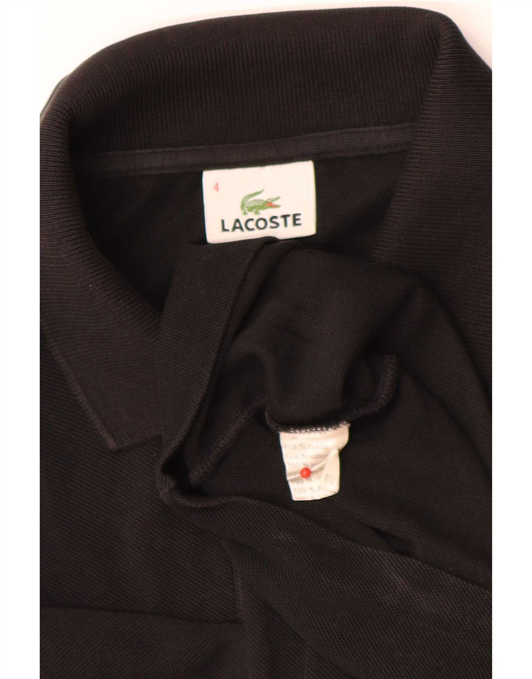 Lacoste Herre langærmet Regular Fit Polo Shirt Størrelse 4 Medium Sort Bomuld