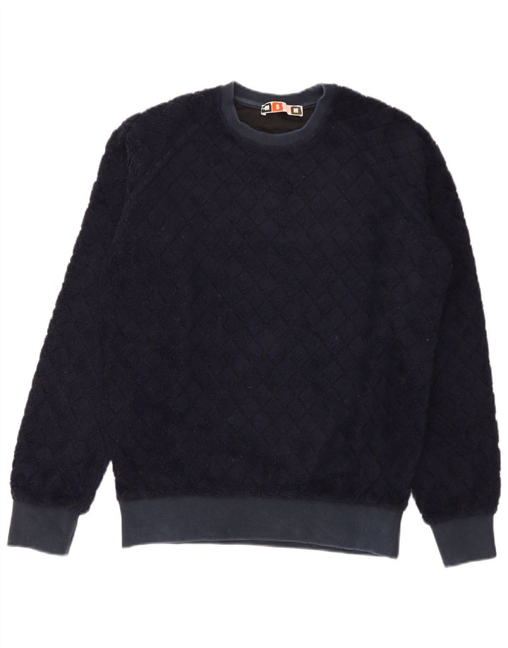 MSGM Herre Sweatshirt Jumper Small Navy Blue Argyle/Diamond Wool