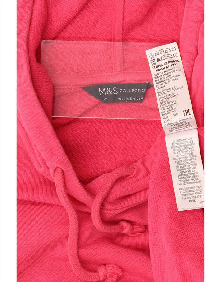 Marks & Spencer hættetrøje til kvinder UK 12 Medium Pink Bomuld