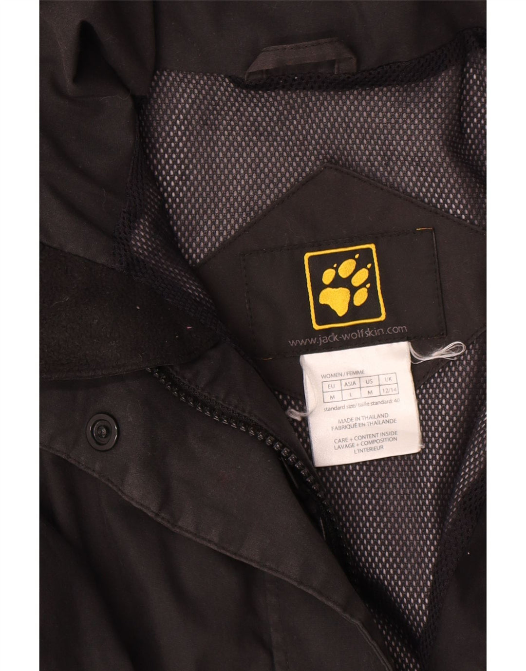 Jack Wolfskin Dame Regnjakke UK 12/14 Medium Sort Polyester