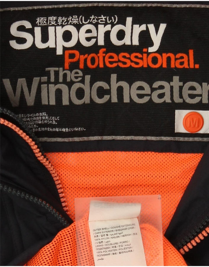 Superdry Womens The Windcheater Grafisk regnjakke UK 12 Medium Navy Blue