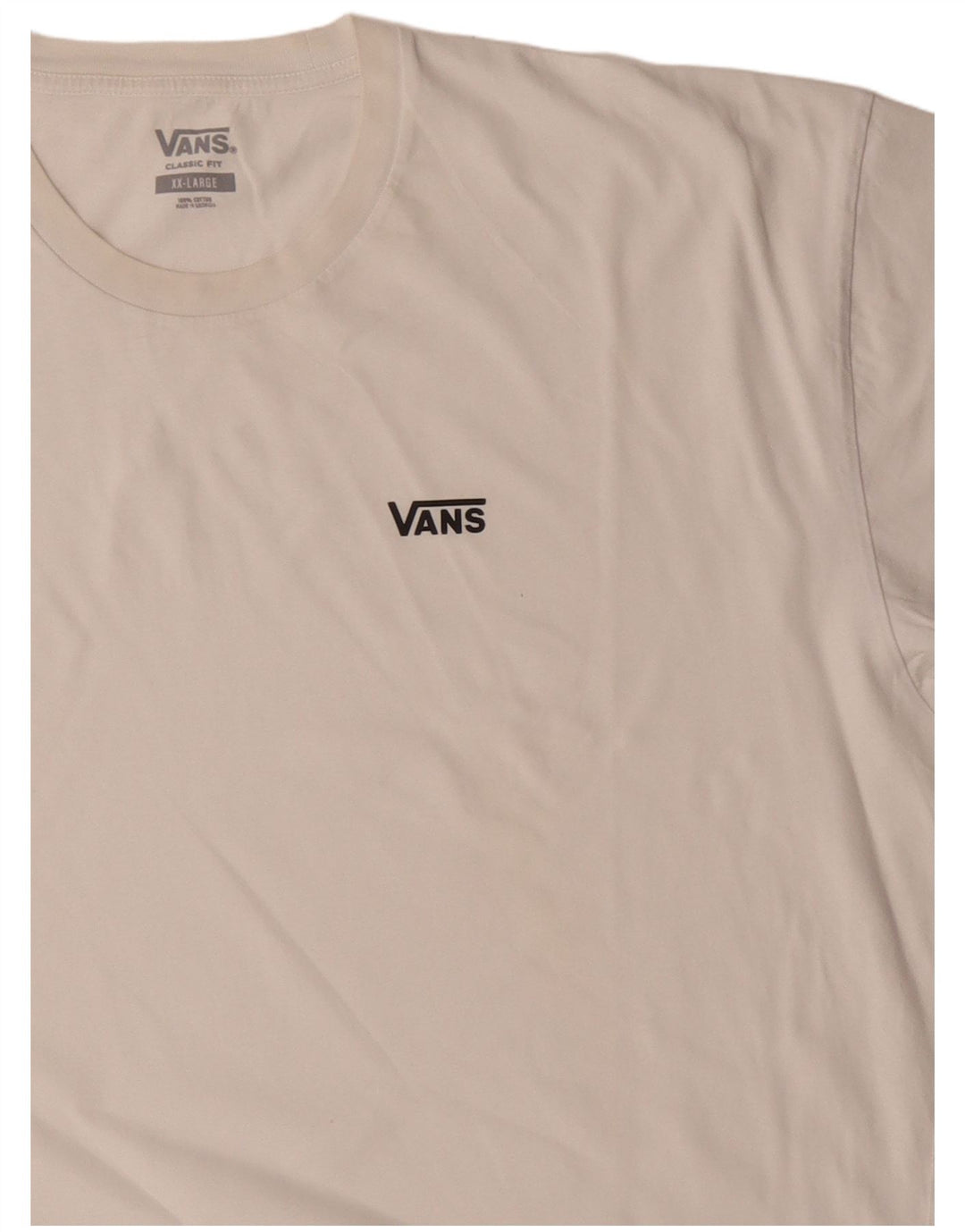 VANS Mens Classic Fit T-Shirt Top 2XL White Cotton