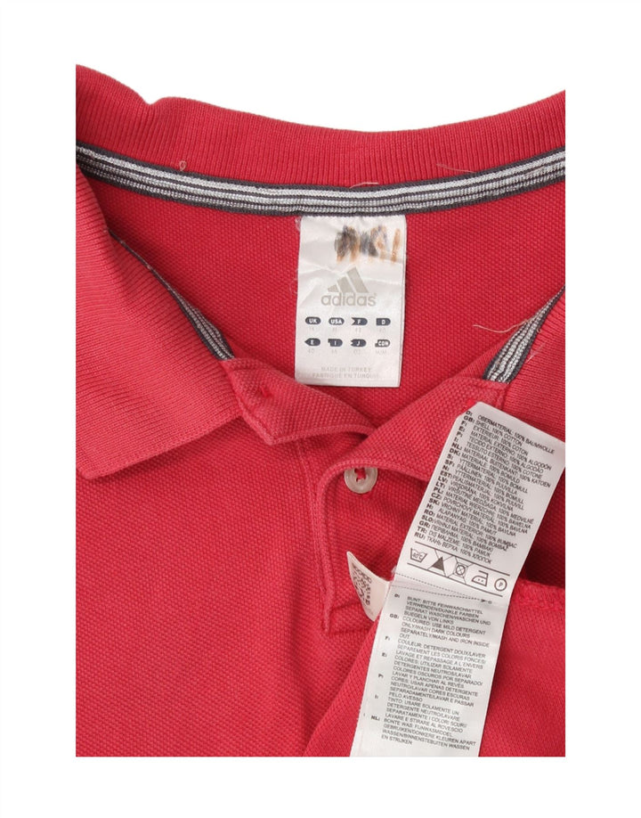 Adidas Dame Polo Shirt UK 14 Medium Rød Bomuld