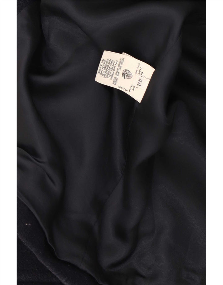 Benetton Dame Overfrakke IT 44 Medium Navy Blue Wool