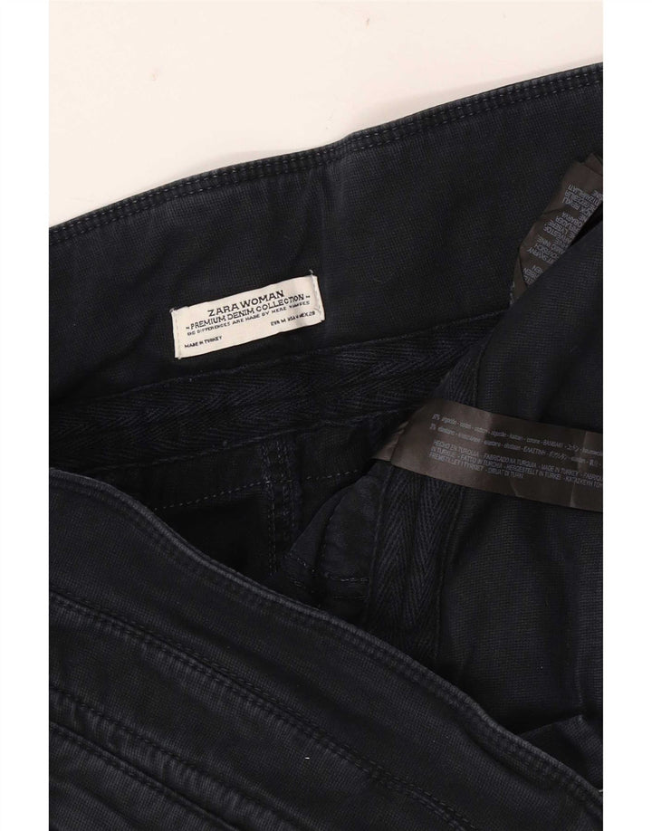 Zara Dame Cargo Cropped Bukser Medium W28 L25 Marineblå Bomuld