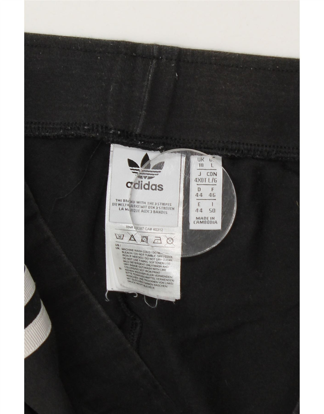 Adidas Dame Leggings UK 18 XL Sort Bomuld