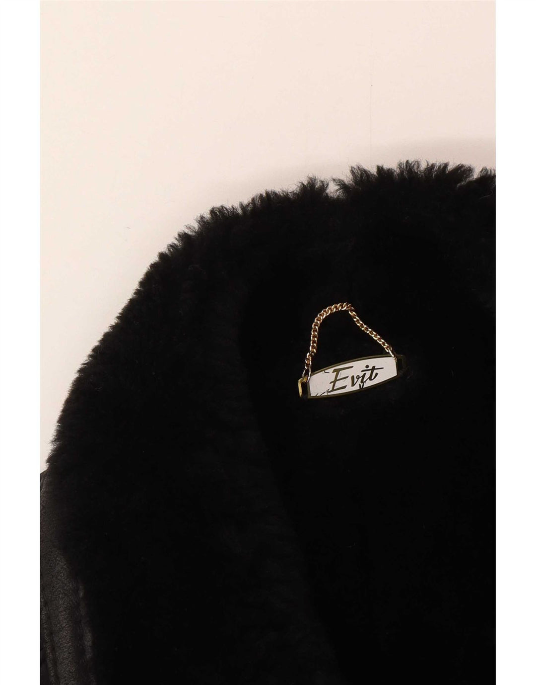 Vintage Herre Shearling Jacket UK 44 2XL Sort Shearling