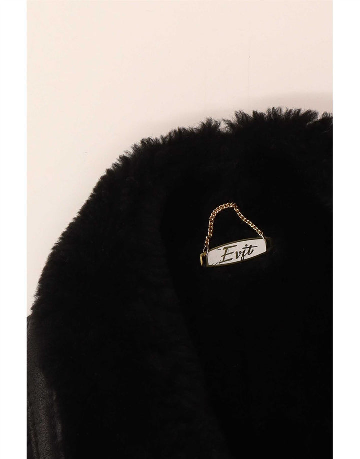 Vintage Herre Shearling Jacket UK 44 2XL Sort Shearling
