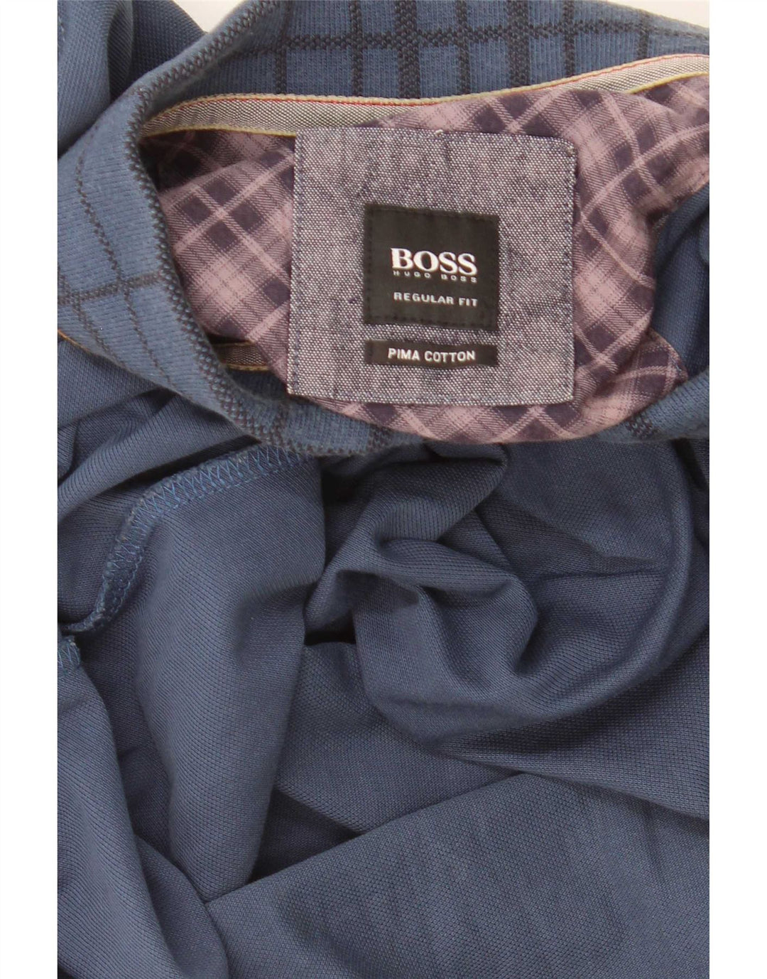 Hugo Boss Herre Regular Fit poloshirt Medium Navyblå ternet bomuld
