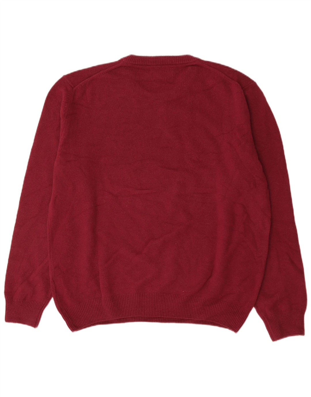 Marlboro Classics Herre Crew Neck Jumper Sweater 2XL Burgundy Wool
