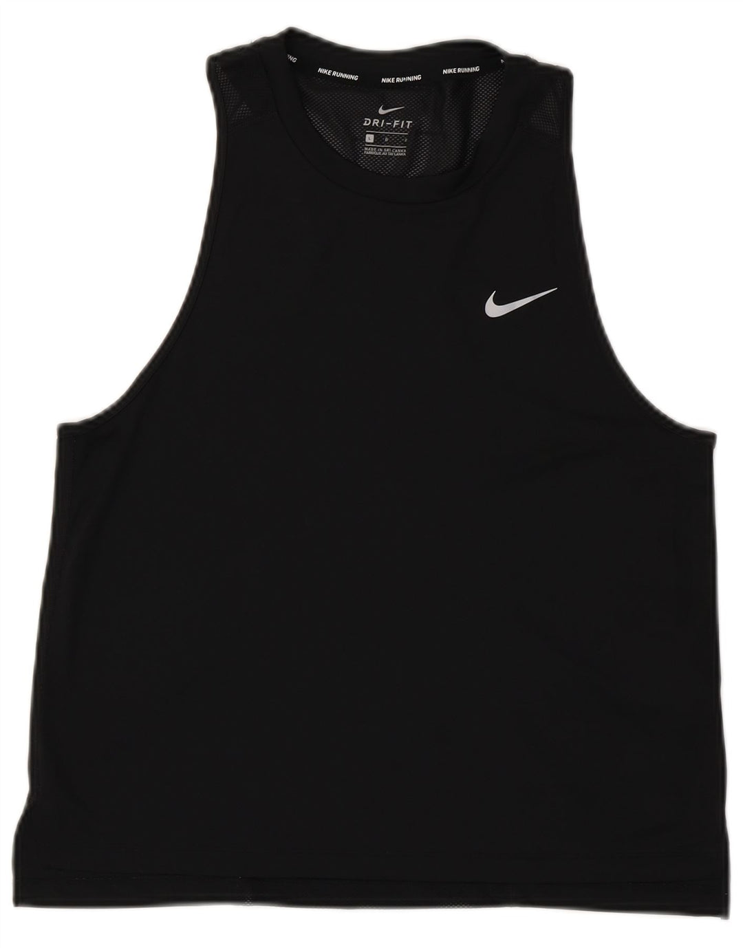 Nike Dame Dri Fit Vest Top UK 14 Large Black Polyester