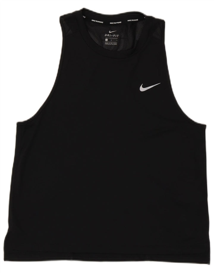 Nike Dame Dri Fit Vest Top UK 14 Large Black Polyester