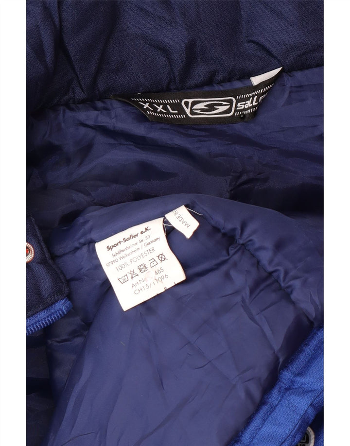 Saller Herre Grafisk Hætte Skijakke UK 44 2XL Blå Colourblock Polyester