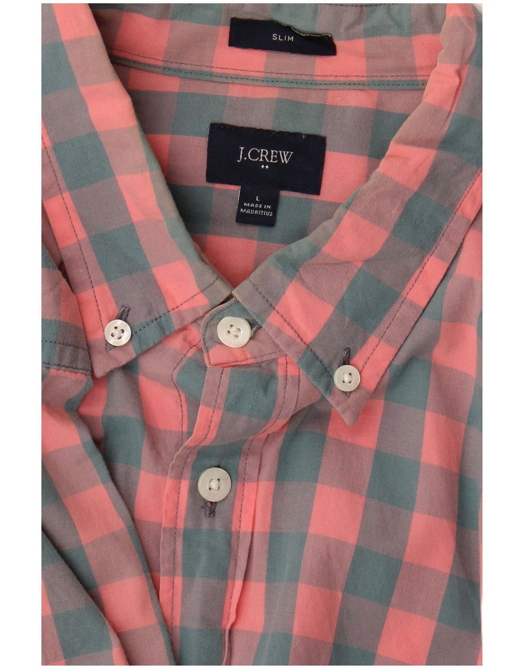 J. Crew Herre Slim Shirt Large Pink Gingham