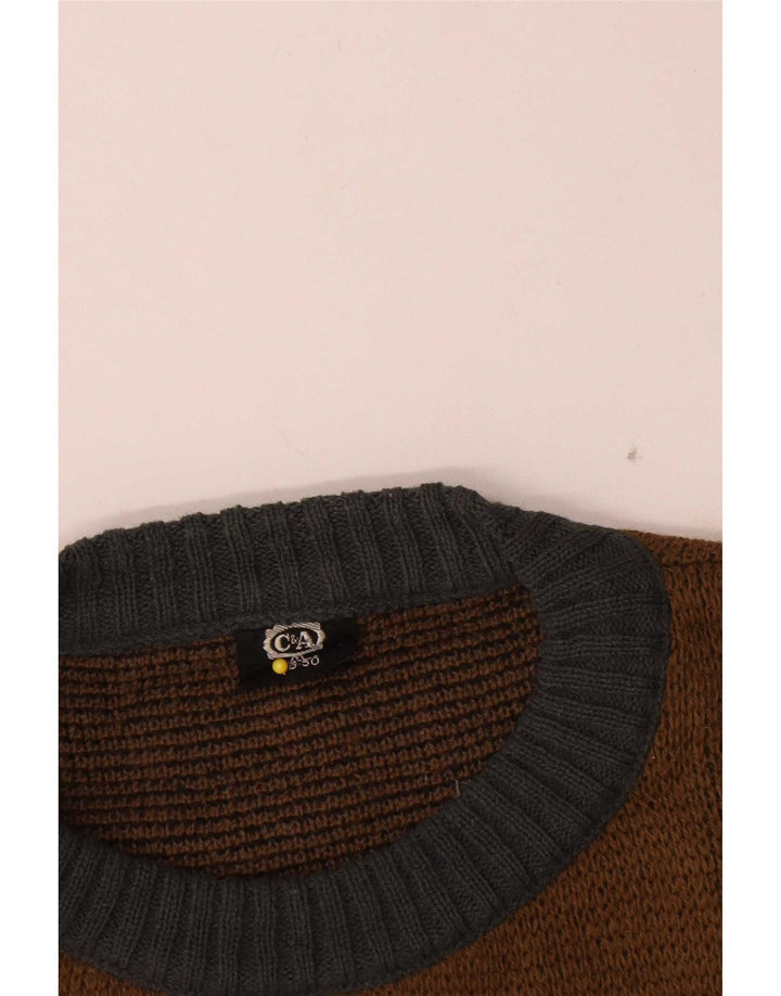 C&A Herre sweater med rund hals EU 48/50 Medium Brown Colourblock