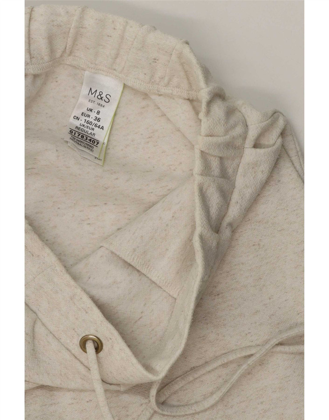 Marks & Spencer Træningsdragtsbukser til kvinder UK 8 Small Beige Flecked