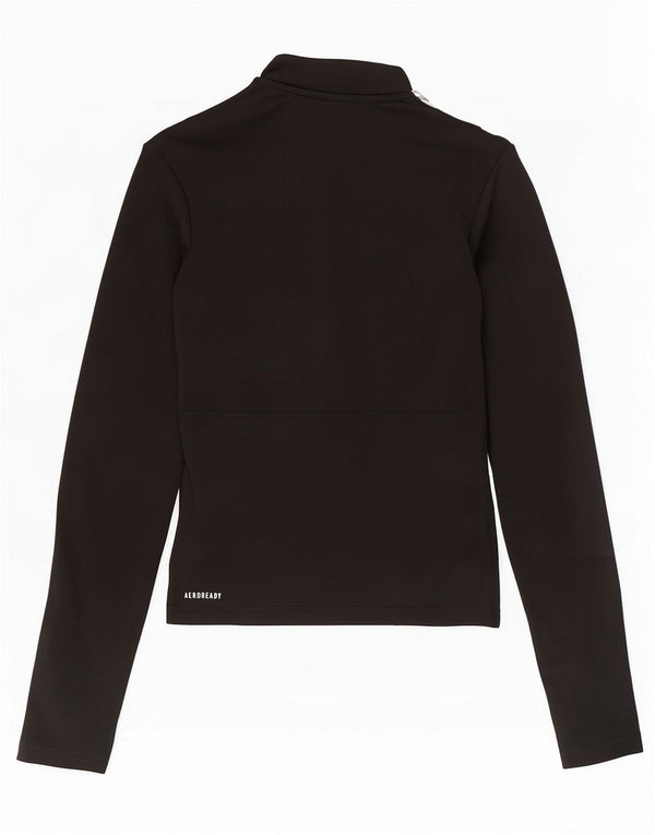 Adidas Dame Aeroready Pullover med lynlås-hals Træningsdragt Top UK 4/6 XS Sort