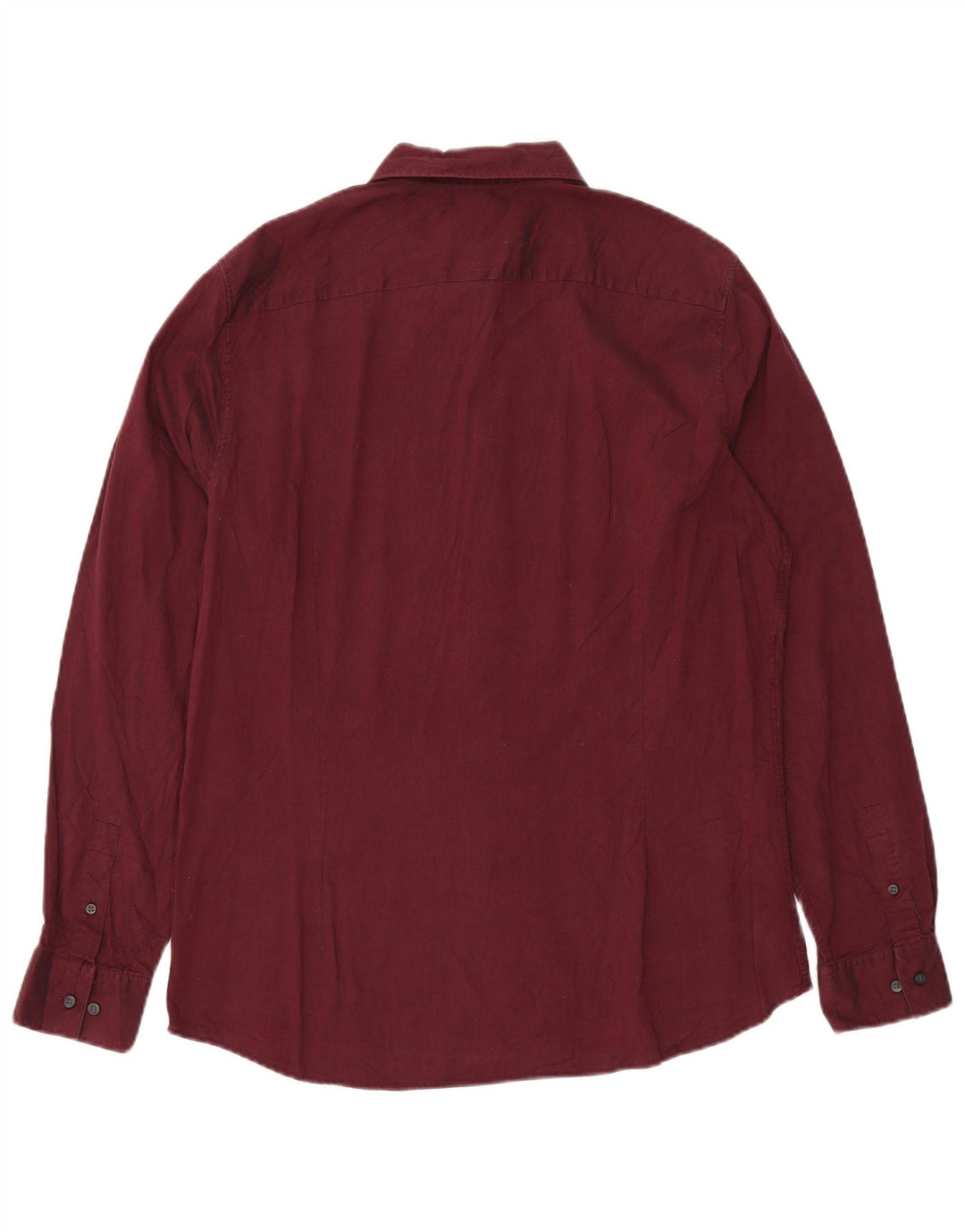 CALVIN KLEIN Herre Fitted Shirt Large Maroon