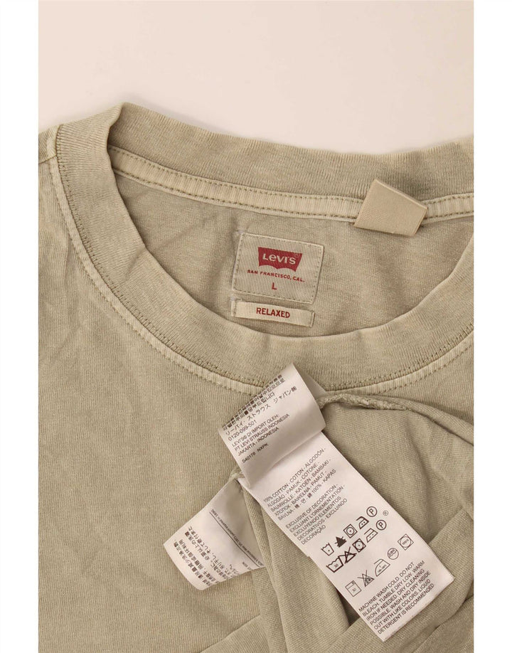 Levi's Herre afslappet T-shirt Top Stor Khaki Bomuld