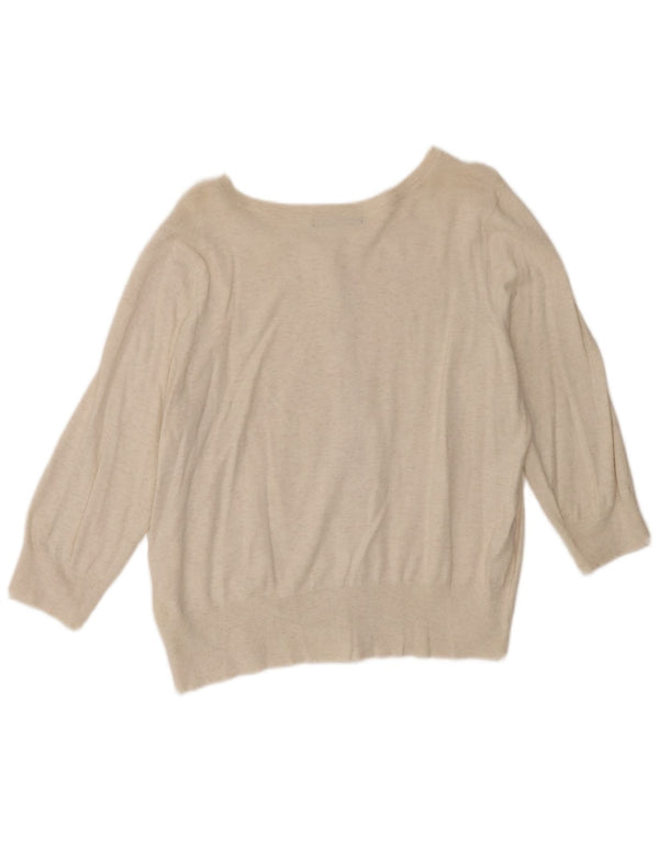 Marks & Spencer Womens Crop 3/4-ærmet cardigantrøje UK 18 XL Beige