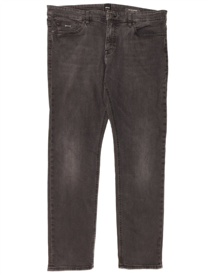 Hugo Boss Herre Delaware Slim Jeans W38 L34 Grå Bomuld