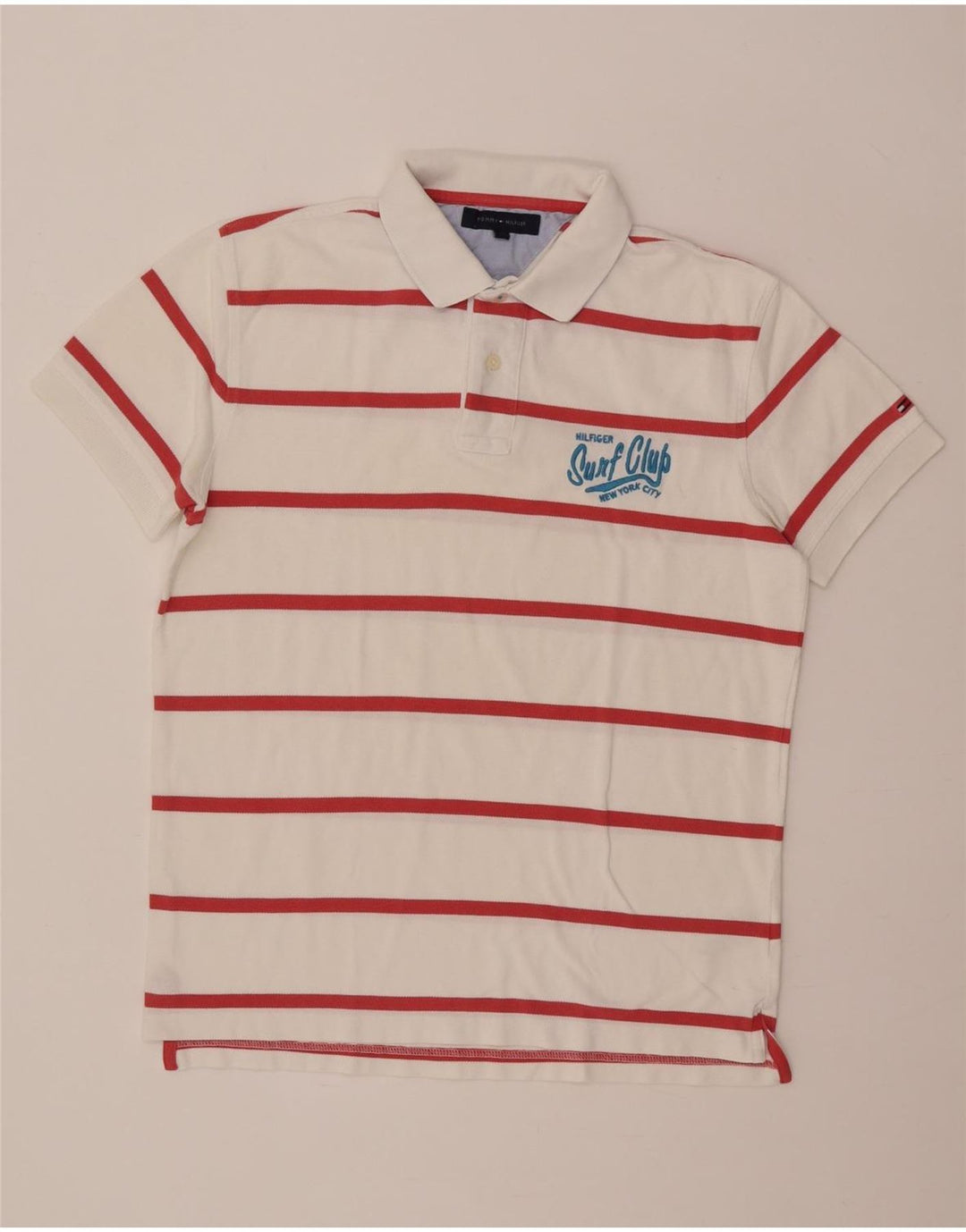 Tommy Hilfiger Herre poloshirt Medium hvid stribet bomuld