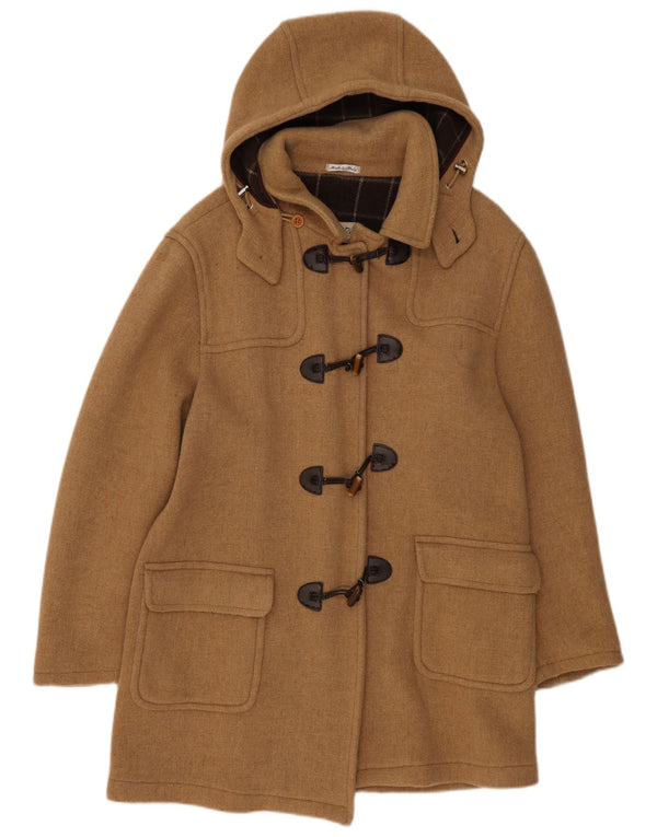 VINTAGE Dame Oversized Hooded Duffel Coat UK 18 XL Beige