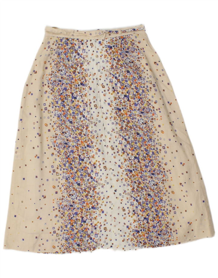 PANCALDI & B Dame 2-delt nederdel Sæt UK 4 XS W24 Beige Geometrisk Bomuld