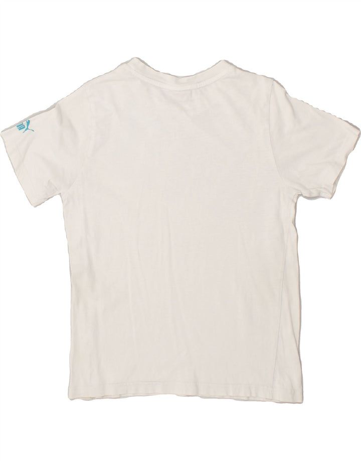 PUMA Boys Graphic T-Shirt Top 9-10 Years Medium White | Vintage Puma | Thrift | Second-Hand Puma | Used Clothing | Messina Hembry 