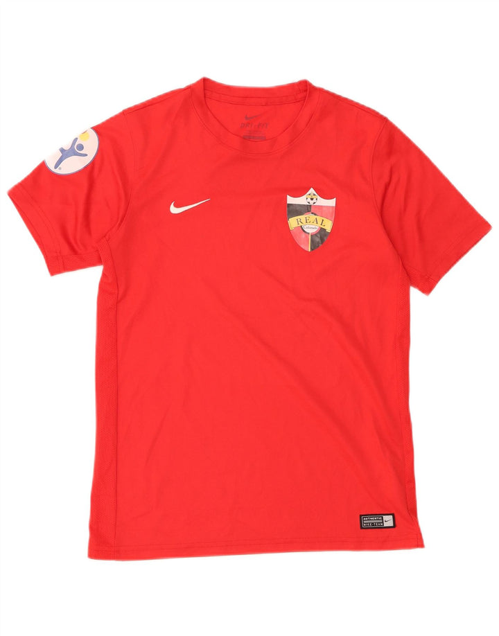 Nike drenge Dri Fit grafisk T-shirt top 12-13 år stor rød polyester