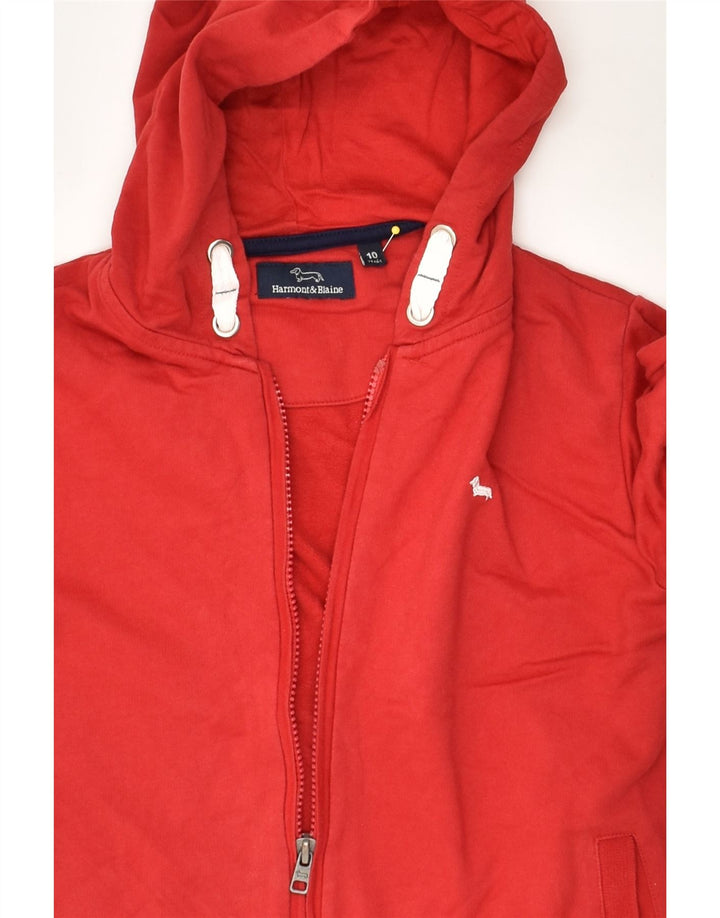 HARMONT & BLAINE Girls Zip Hoodie Sweater 9-10 Years Red Cotton | Vintage Harmont & Blaine | Thrift | Second-Hand Harmont & Blaine | Used Clothing | Messina Hembry 
