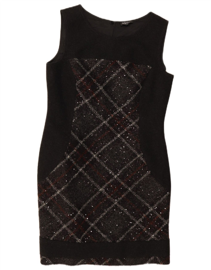 Marks & Spencer Womens Per Una Sheath Dress UK 12 Medium Black Check