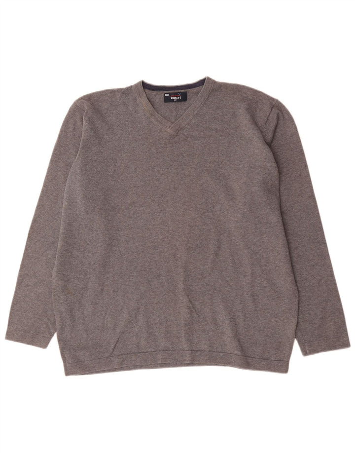 Marks & Spencer Herre V-hals sweater XL Grå Bomuld