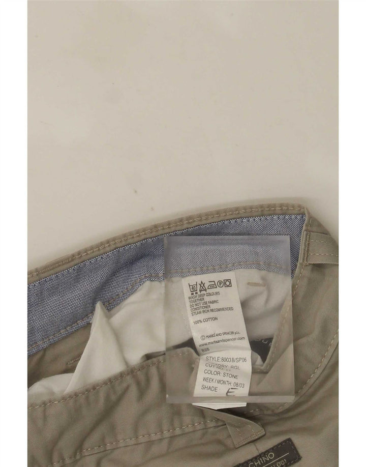 Marks & Spencer Herre Blue Harbor Chino Shorts W36 Stor Beige Bomuld